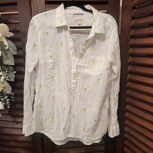 Merona White Top with Pineapples